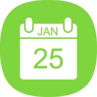 January Glyph Curve Icon Design vector