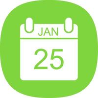 January Glyph Curve Icon Design vector