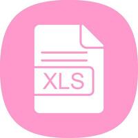 XLS File Format Glyph Curve Icon Design vector