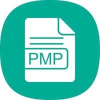 PMP File Format Glyph Curve Icon Design vector