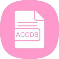 accdb archivo formato glifo curva icono diseño vector