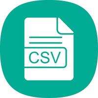 csv archivo formato glifo curva icono diseño vector