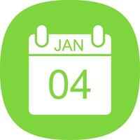 January Glyph Curve Icon Design vector