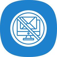 Prohibited Sign Glyph Curve Icon Design vector