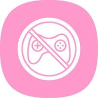 Prohibited Sign Glyph Curve Icon Design vector