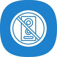 No speaker Glyph Curve Icon Design vector