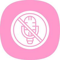 No Microphone Glyph Curve Icon Design vector