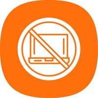 Prohibited Sign Glyph Curve Icon Design vector