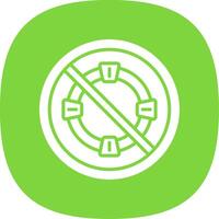 Prohibited Sign Glyph Curve Icon Design vector