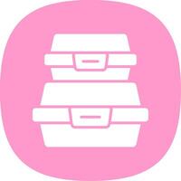 Food Container Glyph Curve Icon Design vector