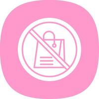 Prohibited Sign Glyph Curve Icon Design vector