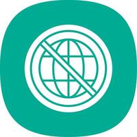 Prohibited Sign Glyph Curve Icon Design vector