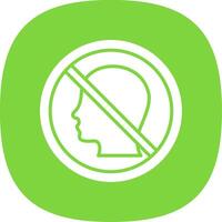 Prohibited Sign Glyph Curve Icon Design vector