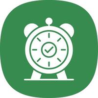 Alarm Glyph Curve Icon Design vector
