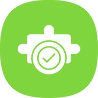 Jigsaw Glyph Curve Icon Design vector