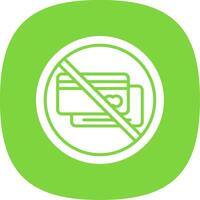 Prohibited Sign Glyph Curve Icon Design vector