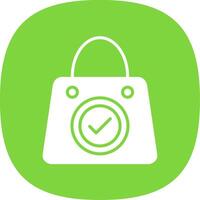 Shopping Bag Glyph Curve Icon Design vector