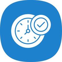 Clock Glyph Curve Icon Design vector