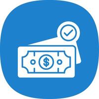 Cash Glyph Curve Icon Design vector