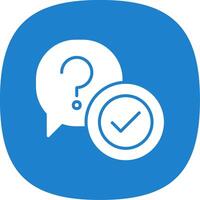 Question Glyph Curve Icon Design vector