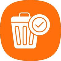 Waste Bin Glyph Curve Icon Design vector