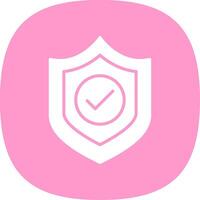 Shield Glyph Curve Icon Design vector