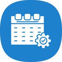 Calendar Glyph Curve Icon Design vector