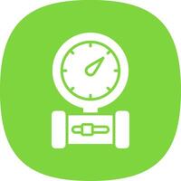 Pressure Gauge Glyph Curve Icon Design vector