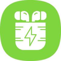 Earbuds Glyph Curve Icon Design vector