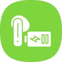Earbuds Glyph Curve Icon Design vector