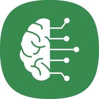 Brain Glyph Curve Icon Design vector