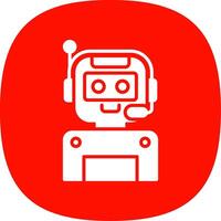 Robot Glyph Curve Icon Design vector