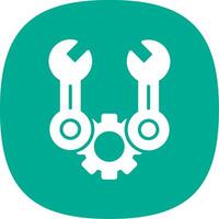 Spanner Glyph Curve Icon Design vector