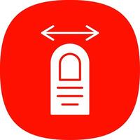 Tap Drag Glyph Curve Icon Design vector
