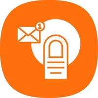 Email Glyph Curve Icon Design vector