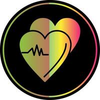 Heart Glyph Due Color Icon Design vector