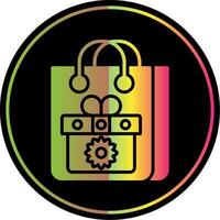 Gift Bag Glyph Due Color Icon Design vector