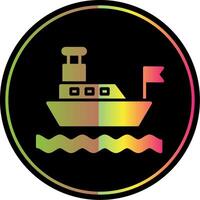 Ferry Glyph Due Color Icon Design vector