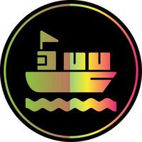 Ship Glyph Due Color Icon Design vector