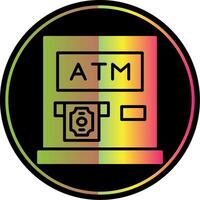 Atm Machine Glyph Due Color Icon Design vector