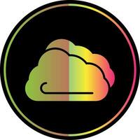 nube glifo debido color icono diseño vector