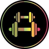 Dumbbell Glyph Due Color Icon Design vector