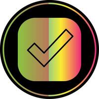 marca de verificación glifo debido color icono diseño vector