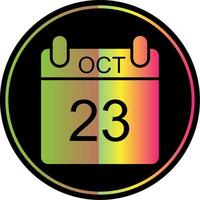 October Glyph Due Color Icon Design vector
