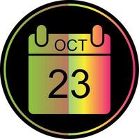 October Glyph Due Color Icon Design vector