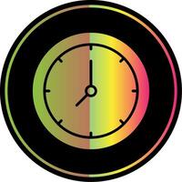 Clock Glyph Due Color Icon Design vector