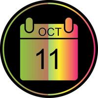 October Glyph Due Color Icon Design vector