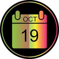 October Glyph Due Color Icon Design vector