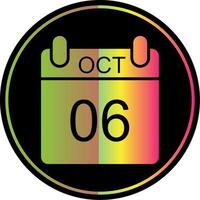 octubre glifo debido color icono diseño vector