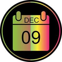 diciembre glifo debido color icono diseño vector